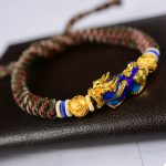 Buddha Stones Feng Shui PiXiu Color Change Copper Coin Beads Wealth String Bracelet Bracelet BS Army Green Red PiXiu