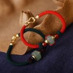 Buddha Stones Tibetan Green Aventurine Luck Braid String Bracelet