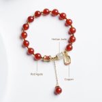 Buddha Stones Natural Red Agate Hetian Jade Fu Character Confidence Charm Bracelet (Extra 30% Off | USE CODE: FS30) Bracelet BS 9