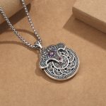 Buddha Stones Peony Flower Copper Coins Wealth Necklace Pendant Necklaces & Pendants BS 1