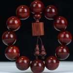 Buddha Stones Tibetan Small Leaf Red Sandalwood Relaxation Bracelet Bracelet BS 25mm*10