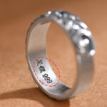 Buddha Stones 999 Sterling Silver Auspicious Clouds Engraved Blessing Adjustable Ring Ring BS 6