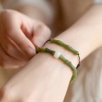 Buddha Stones Green Bamboo Jade Pattern Luck Abundance Bracelet Bracelet BS main