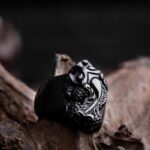 Buddha Stones FengShui PiXiu Black Obsidian Strength Ring Ring BS 4