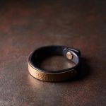 Buddha Stones Vintage Handmade Texture Copper Brass Leather Wealth Bracelet Bangle Bracelet Bangle BS 16