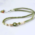 Buddha Stones Hetian Jade Pearl Peace Buckle Luck Wealth String Bracelet Bracelet BS 3