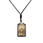 Buddha Stones Ebony Wood Elephant God of Fortune Buddha Blessing Necklace String Pendant Necklaces & Pendants BS 13