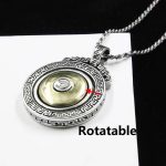 Buddha Stones Tibetan Om Mani Padme Hum Double Dorje Vajra Rotatable Purity Peace Necklace Pendant Necklaces & Pendants BS 3