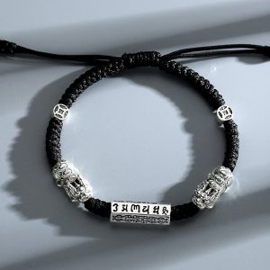 Buddha Stones Double PiXiu Feng Shui Copper Coin Om Mani Padme Hum String Bracelet Bracelet BS Om Mani Padme Hum(Love♥Focus)(Wrist Circumference 14-20cm)