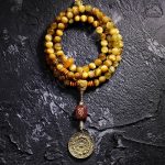 Buddha Stones 108 Mala Beads Natural Tiger Eye Copper Dorje Protection Tassel Bracelet Mala Bracelet BS 6mm Tiger Eye Nine Palaces Eight Diagrams Without Copper Dorje