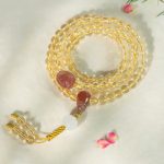 Buddha Stones 108 Mala Beads 925 Sterling Silver Natural Citrine Red Agate White Jade Prosperity Charm Bracelet Mala Bracelet BS 5