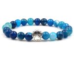 Indian Agate Green Agate Dog Paw Positive Calm Bracelet Bracelet BS Blue Agate (Hope ♥ Unity)