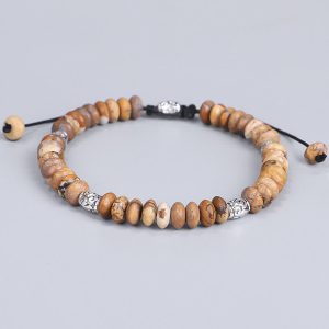 Buddha Stones Picture Jasper Positive Beads String Bracelet Bracelet BS Picture Jasper