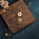 Buddha Stones White Jade Double Happiness Fortune Bracelet Bracelet BS 3