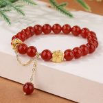 Buddha Stones Natural Red Agate White Agate Peach Blossom Self-acceptance Bracelet Bracelet BS Red Agate(Confidence♥Calm)