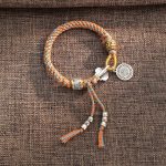 Buddha Stones Handmade Tibetan Om Mani Padme Hum Fu Character Luck Fortune Braided Bracelet Bracelet BS 2