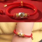 Buddha Stones 999 Sterling Silver Chinese Zodiac Natal Buddha Red Rope Luck Strength Handcrafted Kids Bracelet Bracelet BS 6