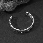 Buddha Stones Tibetan Om Mani Padme Hum Mantra Titanium Steel Peace Cuf Bangle Bracelet Bracelet Bangle BS 3