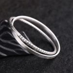 Buddha Stones 999 Sterling Silver Heart Sutra Carved Protection Bracelet Bangle Bracelet Bangle BS 62mm