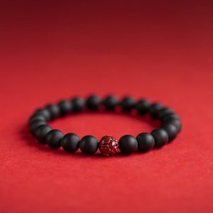 Buddha Stones Tibetan Cypress Cinnabar Lotus Healing Bracelet