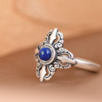 Buddha Stones Tibet 925 Sterling Silver Natural Lazurite Positive Adjustable Ring Ring BS 2