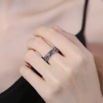 Buddha Stones Colorful Plum Blossoms Design Healing Copper Adjustable Ring Ring BS 4