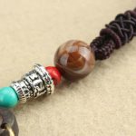 Tibet Ebony Five God of Wealth Thangka Necklace Pendant Necklaces & Pendants BS 7