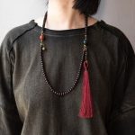 Buddha Stones 108 Mala Beads Natural Tibet Purple Bodhi Seed Auspiciousness Bracelet Mala Bracelet BS 7