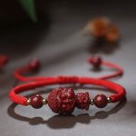 Buddha Stones Chinese Zodiac Natal Buddha Cinnabar Amulet Blessing String Bracelet Bracelet BS 14
