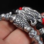 Buddha Stones Silver Luck Koi Fish Braided String Bracelet Bracelet BS 9