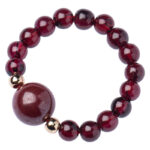 Buddha Stones Garnet Cinnabar Lucky Bead PiXiu Om Mani Padme Hum Rose Protection Ring Ring BS 7