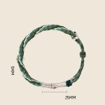 Buddha Stones 925 Sterling Silver Bamboo Reincarnation Knot Luck Protection String Bracelet Bracelet BS 13