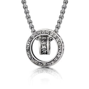 Buddha Stones Tibetan Om Mani Padme Hum Carved Peace Purity Chain Necklace Pendant Necklaces & Pendants BS Om Mani Padme Hum(Love♥Focus)