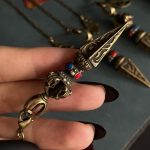 Buddha Stones Pentagram Eye of God Feather Hamsa Copper Healing Necklace Pendant Pendulum Necklaces & Pendants BS 8