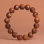 Buddha Stones Lightning Struck Jujube Wood Yin Yang Bagua Taoist Taboo Scripture Symbol Engraved Luck Bracelet Bracelet BS Taoist Talisman 20mm(Wrist Circumference 19-21cm)