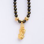 Buddha Stones FengShui Obsidian PiXiu Wealth Necklace Necklace BS 2