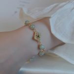 Buddha Stones Natural Hetian Jade Bead Square Pattern Luck Chain Bracelet Bracelet BS 7