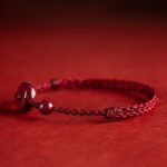 Buddha Stones Handmade Cinnabar Peace Buckle Safe and Healthy Charm Blessing String Bracelet Anklet Bracelet Anklet BS 14