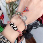 Buddha Stones Tibetan 925 Sterling Silver Om Mani Padme Hum Handmade Dzi Bead Protection Braid Bracelet Bracelet BS 7