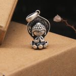 Buddha Stones 999 Sterling Silver Meditation Buddha Lotus Serenity Necklace Pendant Necklaces & Pendants BS 5