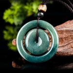 Buddha Stones Natural Round Jade Peace Buckle Luck Prosperity Necklace Pendant Necklaces & Pendants BS 2