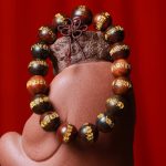 Buddha Stones Tibetan Rosewood Heart Sutra Engraved Cure Bracelet Bracelet BS 11