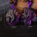 Buddha Stones Natural Amethyst White Crystal Citrine Nine Tailed Fox Luck Necklace Pendant Necklaces & Pendants BS 10