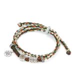 Buddha Stones 925 Sterling Silver Swastika Wheat Pattern Handmade Luck Bracelet Bracelet BS 10