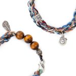 Buddha Stones 925 Sterling Silver Tiger's Eye Colorful Cotton Rope Handmade Willpower Bracelet Bracelet BS 11