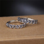 Buddha Stones 925 Sterling Silver Auspicious Clouds Engraved Ring Ring BS 2