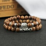 Buddha Stones 2Pcs Natural Crystal Agate Buddha Protection Bracelet Bracelet BS 10