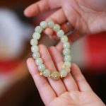 Buddha Stones 925 Sterling Silver Plated Gold Natural Hetian Jade Luck Necklace Pendant Bracelet Set Bracelet Necklaces & Pendants BS 3