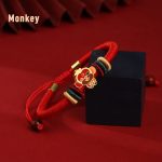 Buddha Stones Handmade 925 Sterling Silver Year of the Dragon Cute Chinese Zodiac Luck Braided Red Bracelet Bracelet BS Monkey(Wrist Circumference 14-19cm)