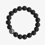 Buddha Stones Lava Rock Fish Scales Bead Healing Bracelet Bracelet BS 7